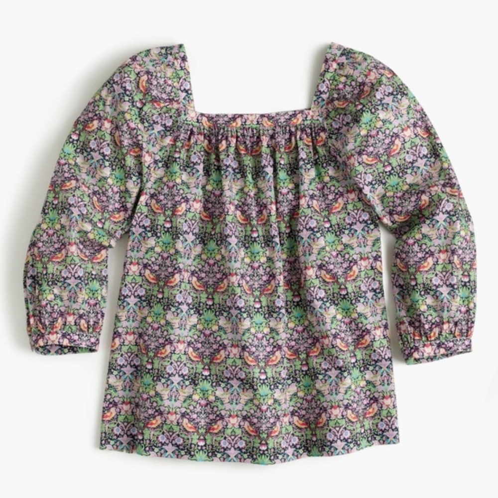 J. Crew Multicolor Floral Blouse